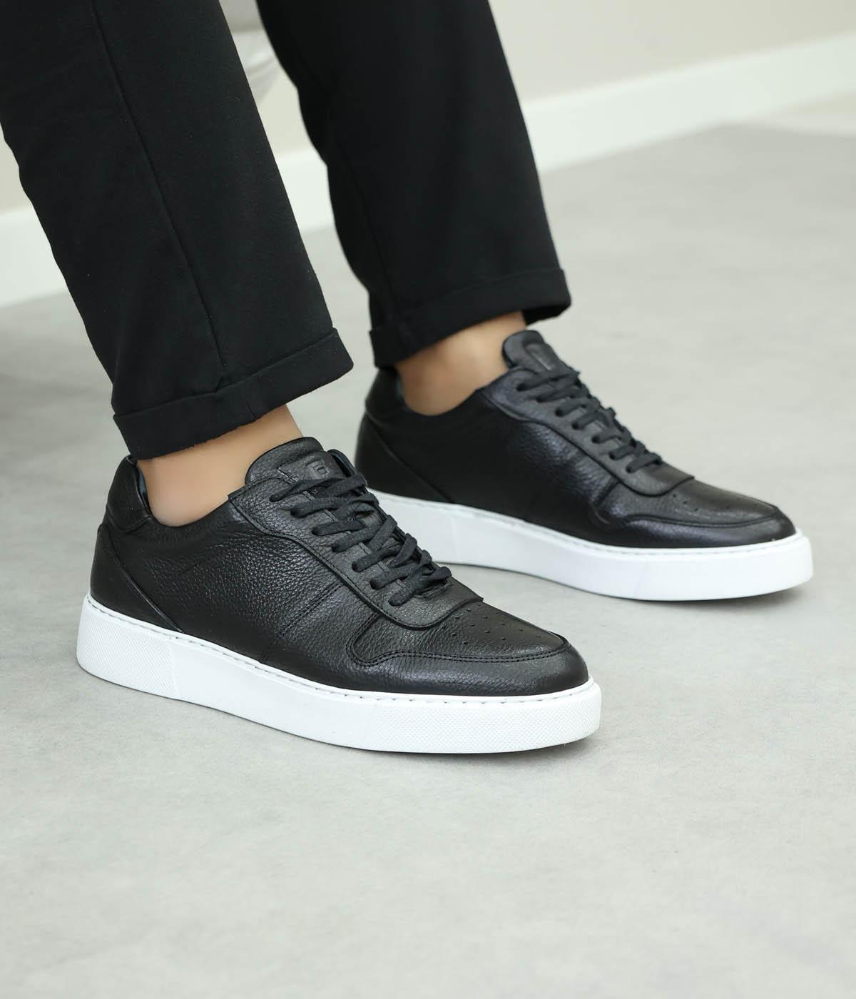 Genuine Leather Black Floter Man Sport Shoe 987MA7042EVA