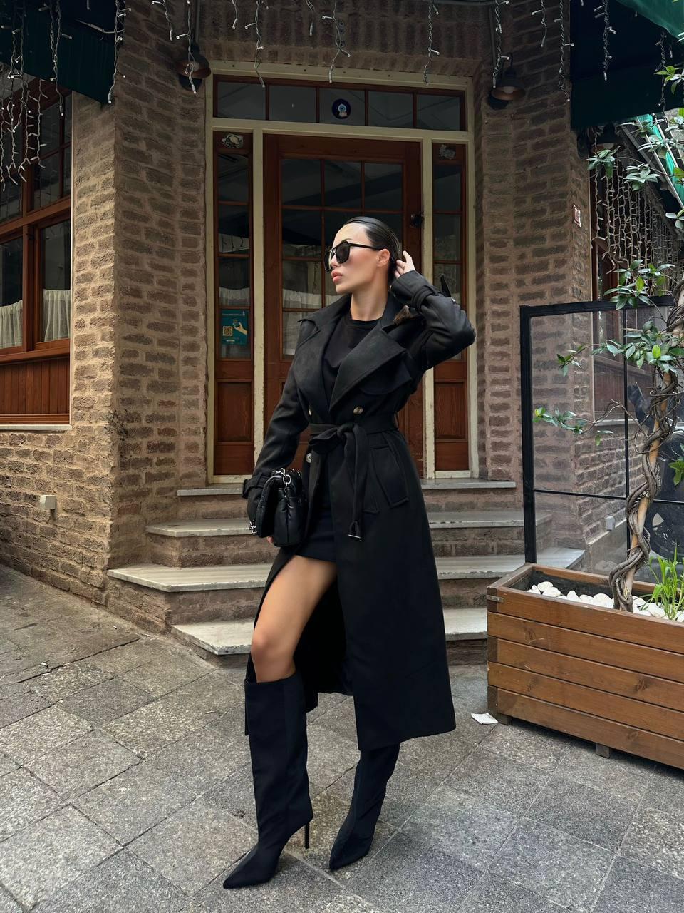 Black Belted Trench Coat