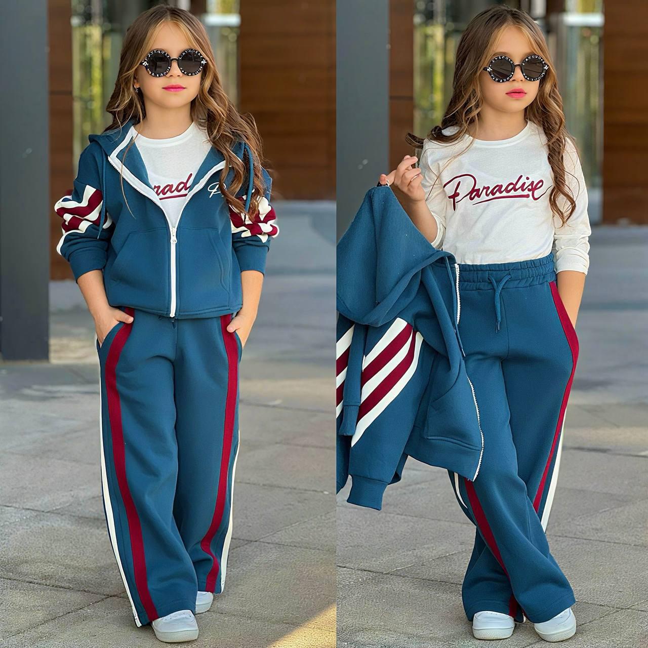 Striped Sleeve Hooded 3-Piece Sport Set 🤩