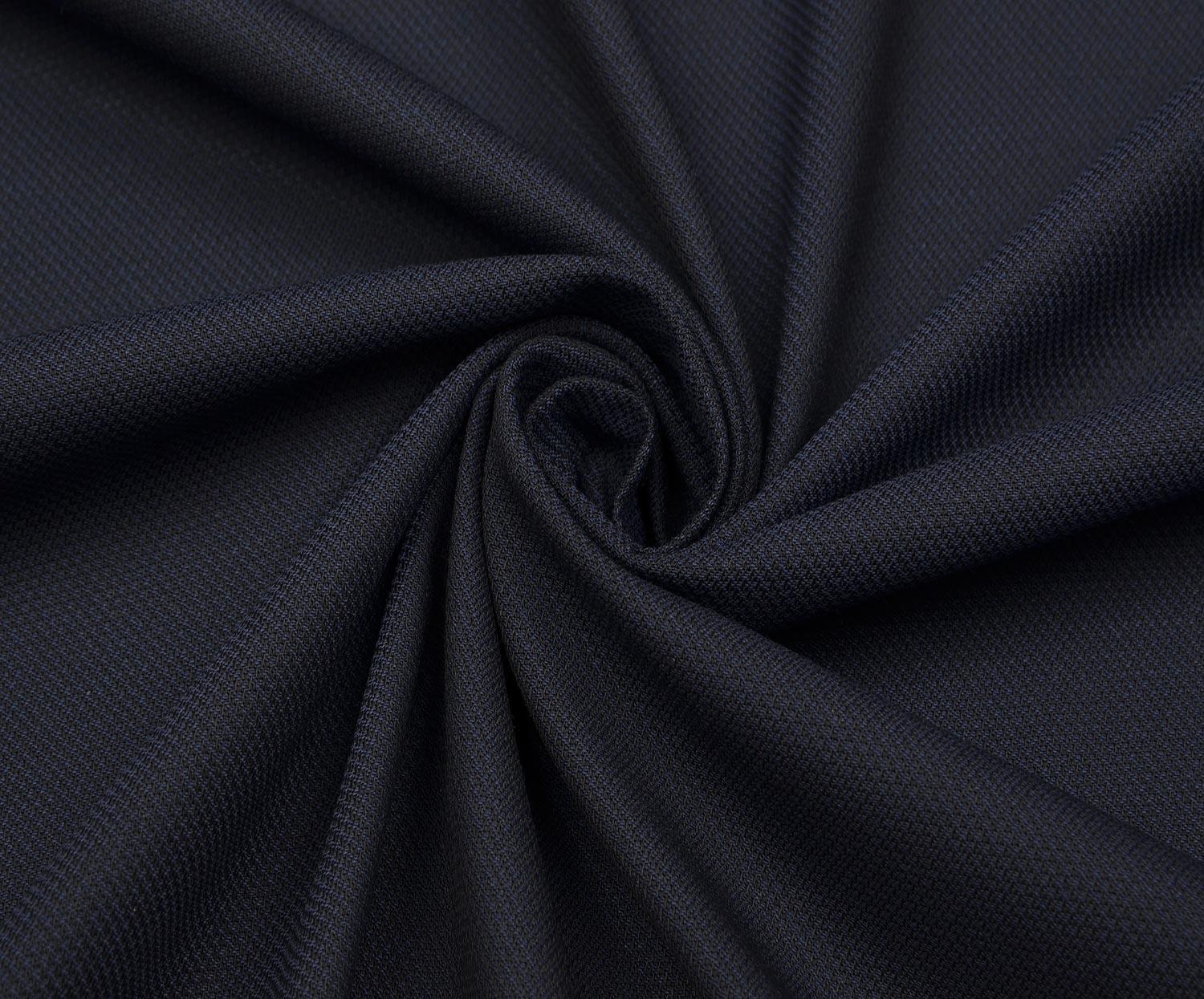 RIBBED STRETCH COTTON FABRIC - NAVY BLUE