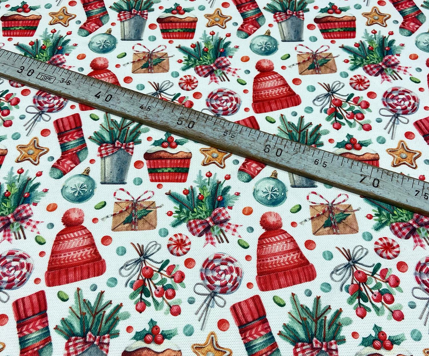 CHRISTMAS CONCEPT DIGITAL PRINTING FABRIC - WHITE