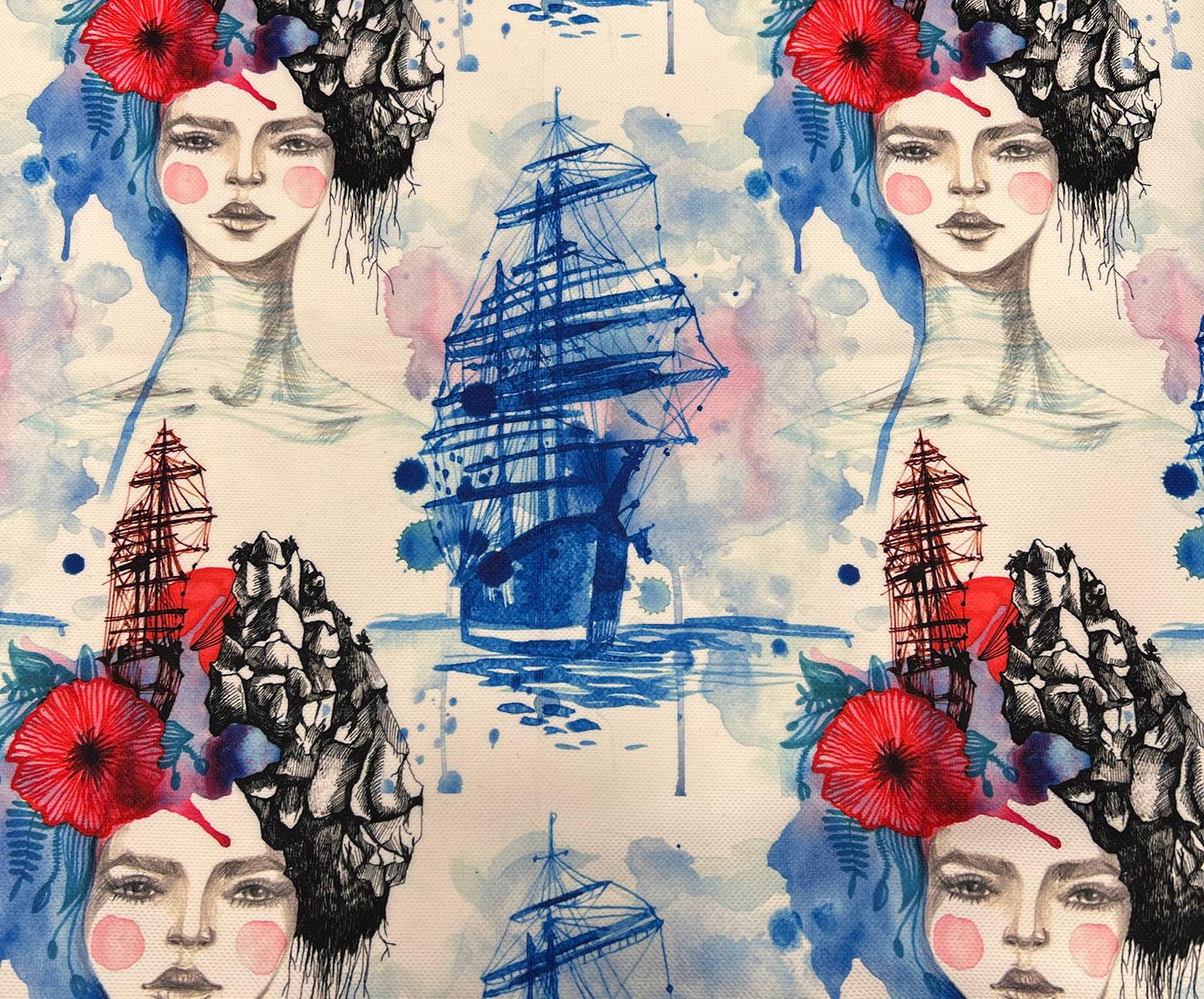 PAINTER'S BRUSH DIGITAL PRINT FABRIC - ECRU