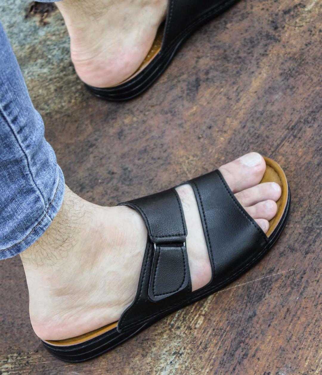 Black Man Flat Slipper 001MAFASTSTEP