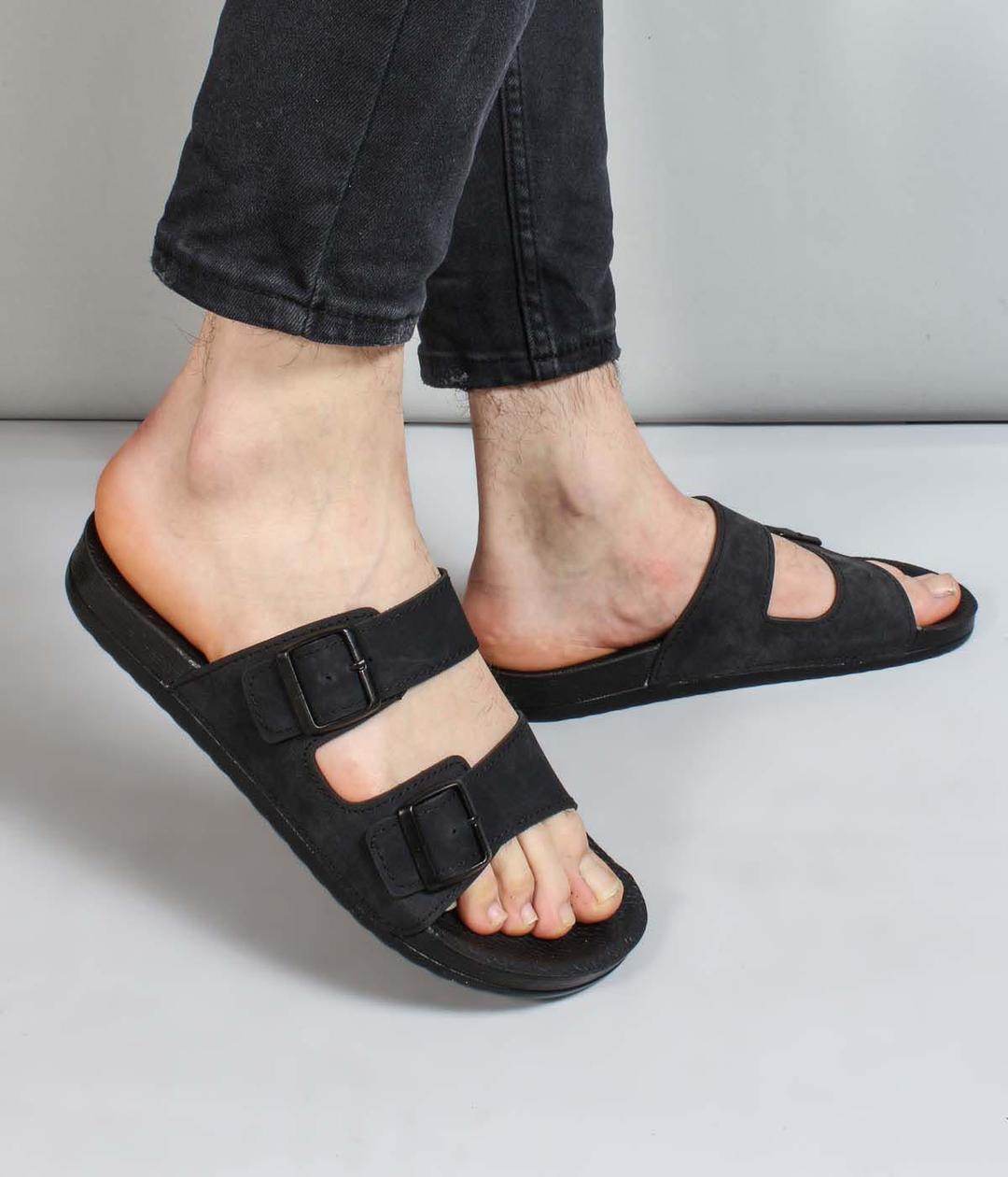 Black Man Flat Slipper 001MAHAWAI