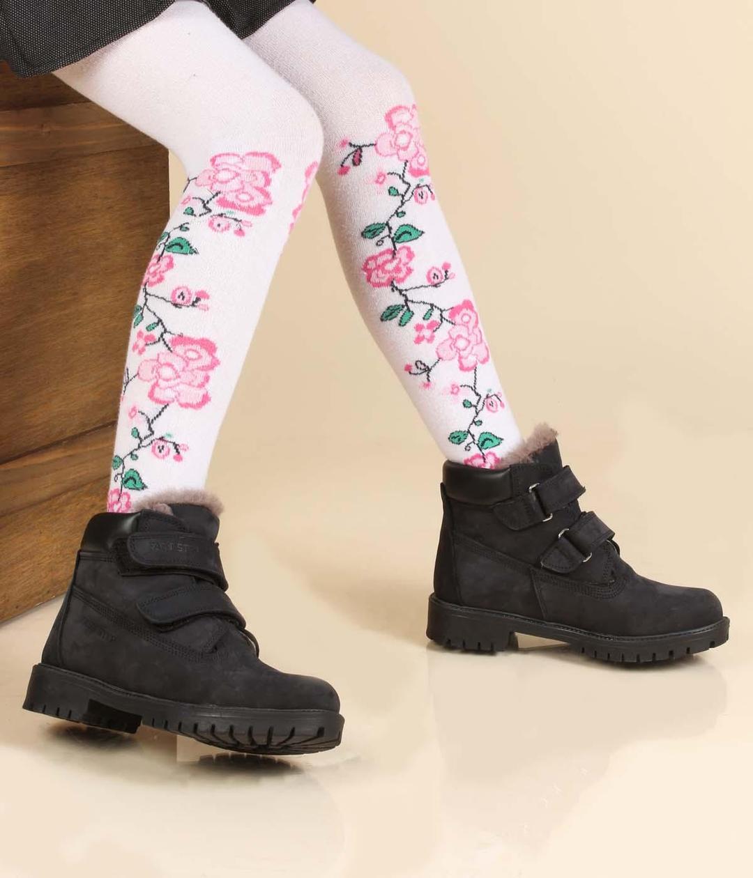 Hakiki Deri Kürklü Siyah Nubuk Unisex Çocuk Worker Bot 006KFA1001
