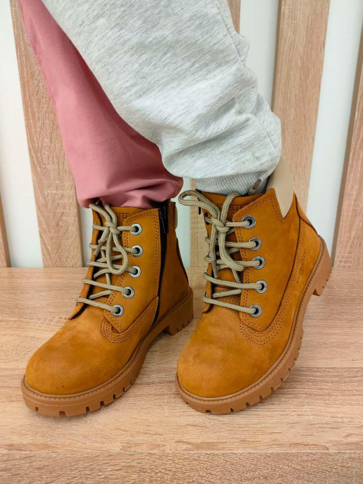 Genuine Leather Furry Gingery Unisex Child Classical Boot 006KFA1002