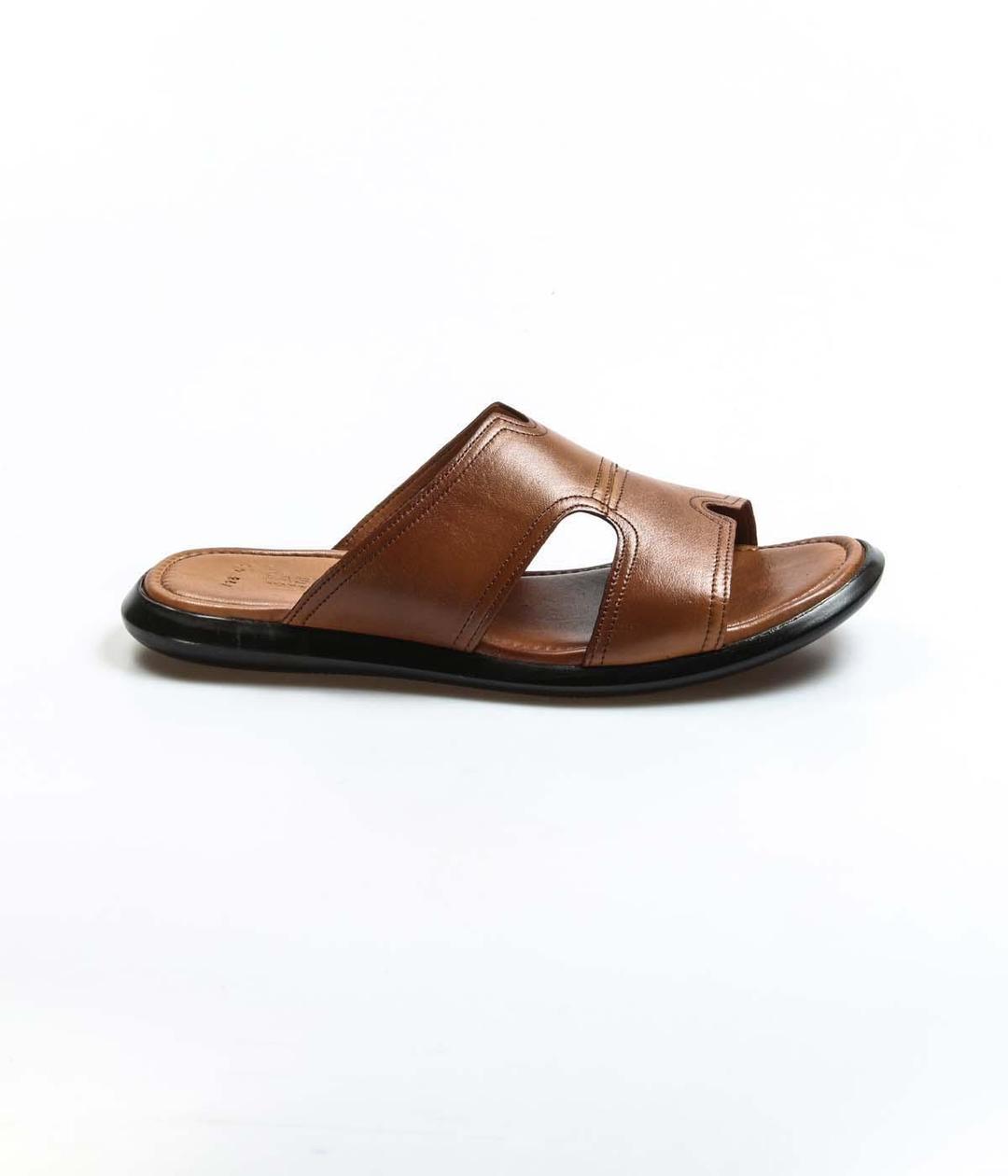 Genuine Leather Gingery Orlondo Man Flat Slipper 018MA798X169