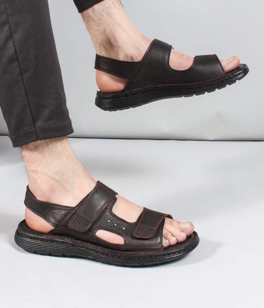 Hakiki Deri Kahve Erkek Klasik Sandalet 018MAG-208-71