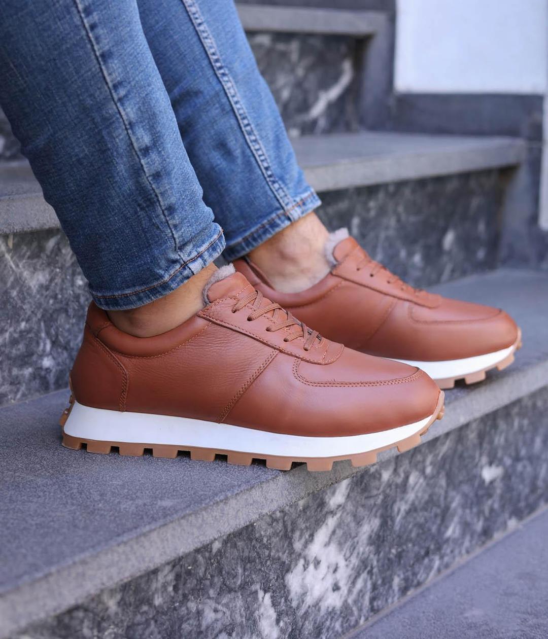 Hakiki Deri Taba Erkek Casual Ayakkabı 154KMA708