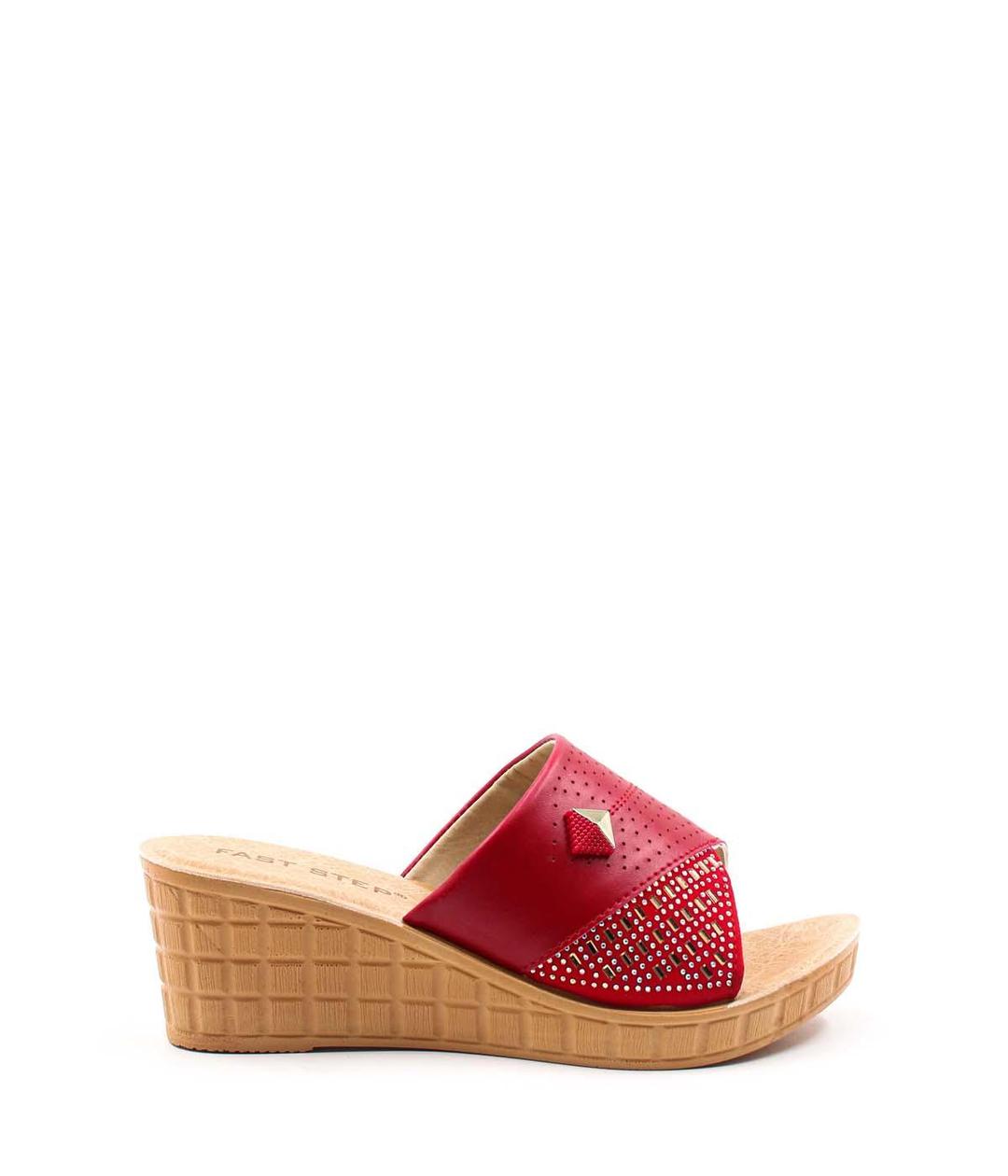 Red Woman Wedge Heel Slipper 158ZA650