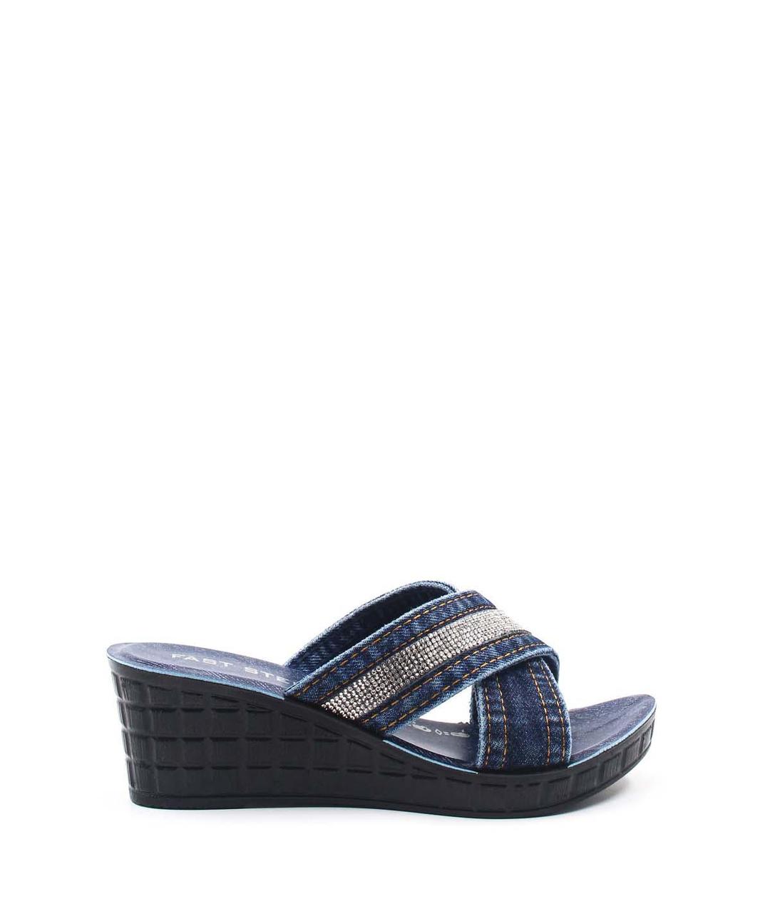 Blue  Woman Wedge Heel Slipper 158ZA709