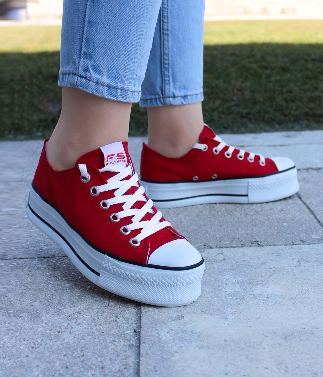 Red Woman Sneaker Shoe 620ZA1907