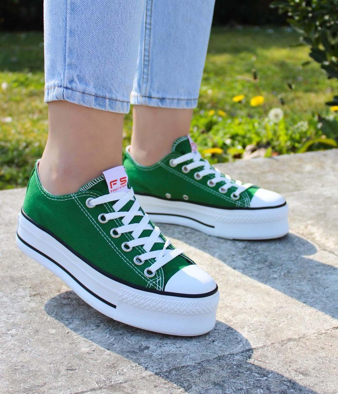 Green  Woman Sneaker Shoe 620ZA1907