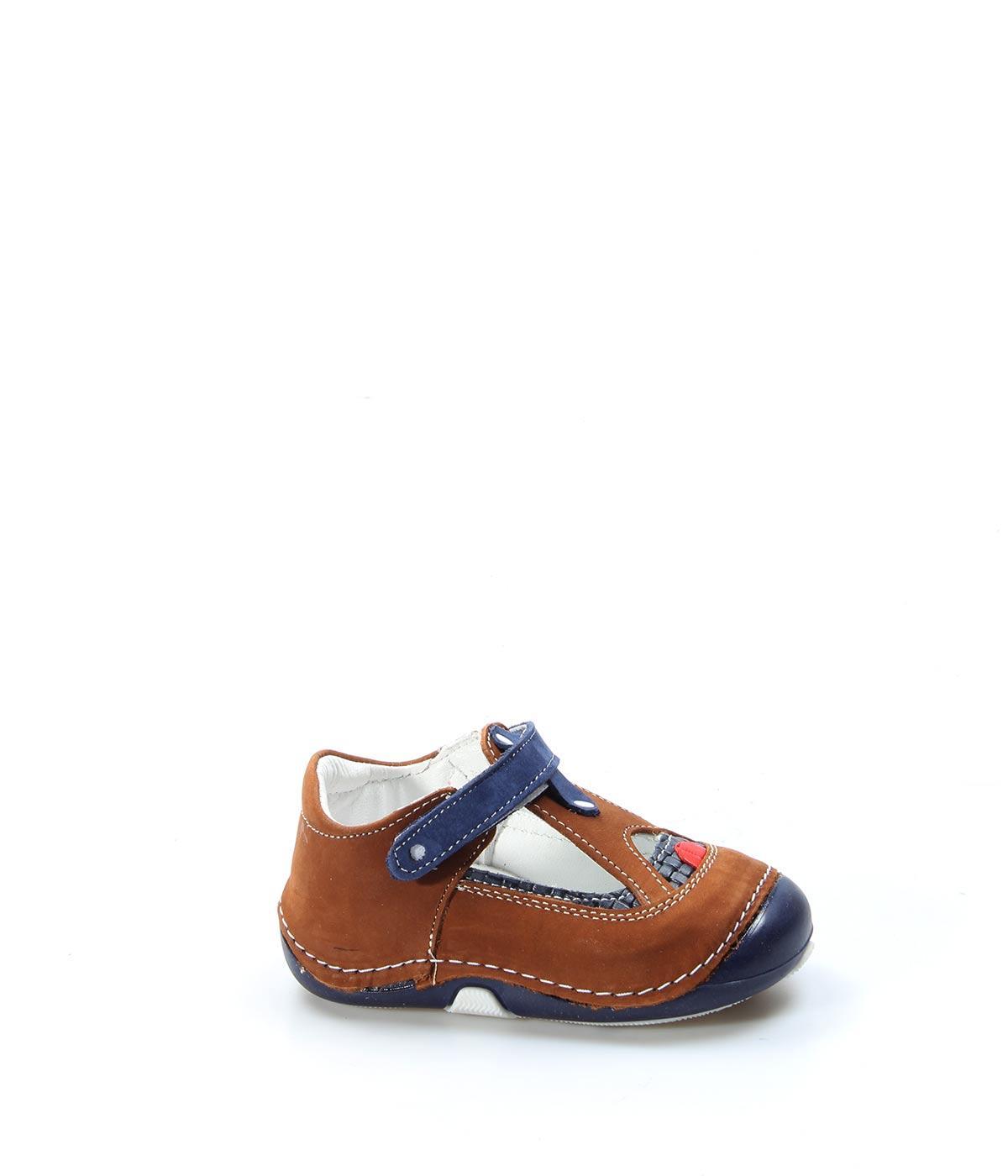 Genuine Leather Gingery Navy Blue Baby Casual Shoe 891BA503