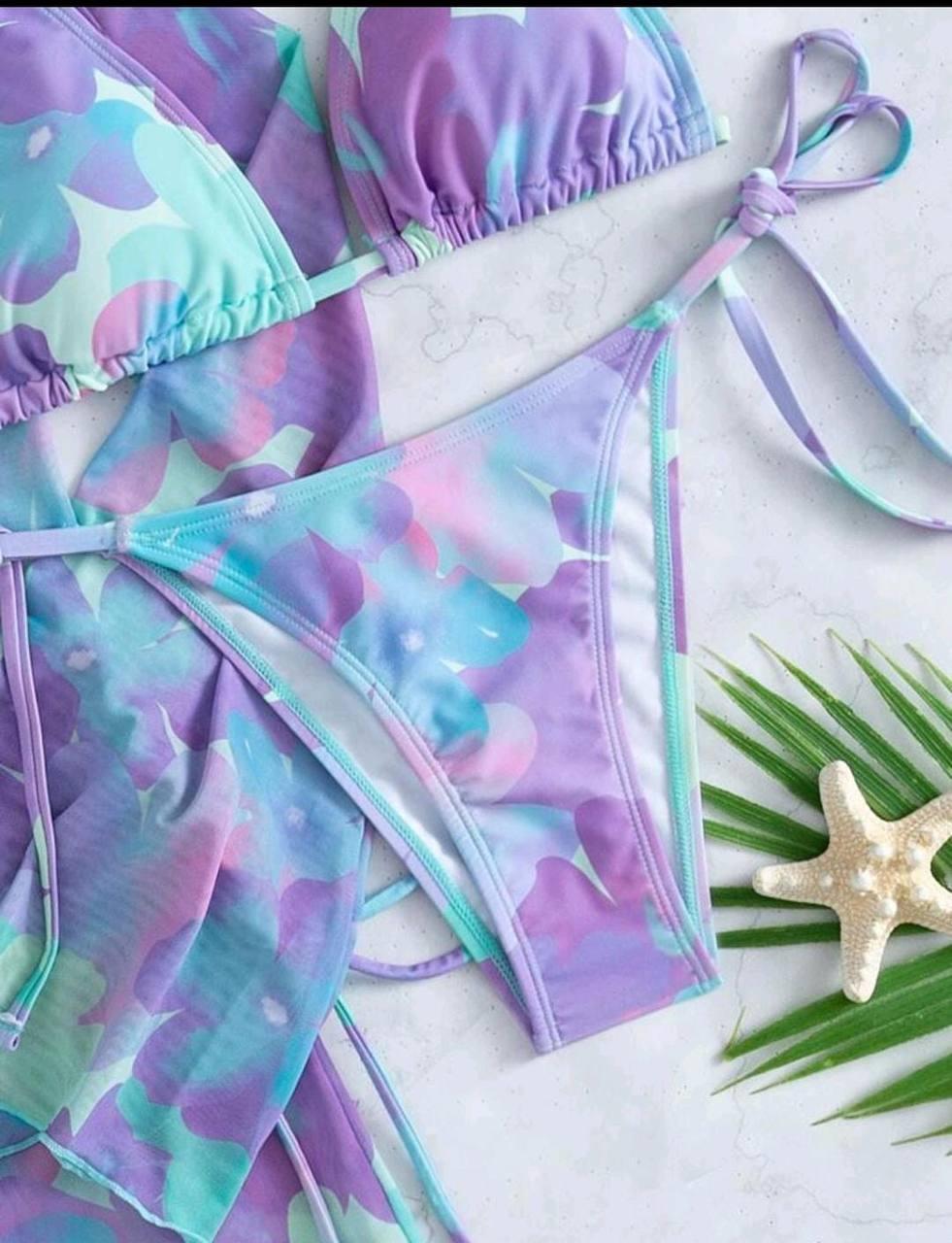 Kadın Pareo Bikini Set