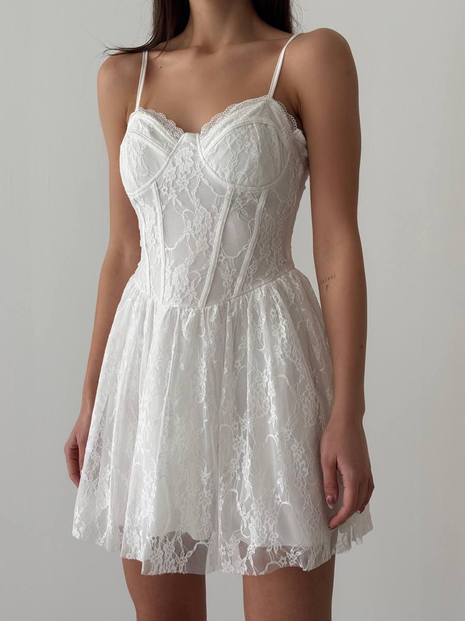 Women's White Lace Mini Dress