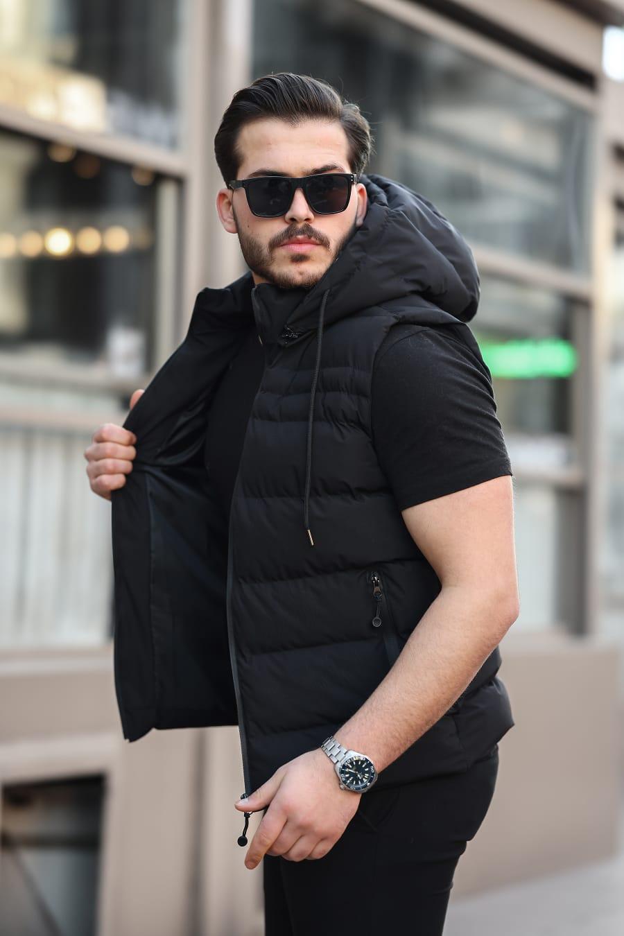 erkek çıkma kapişonlu şişme yelek