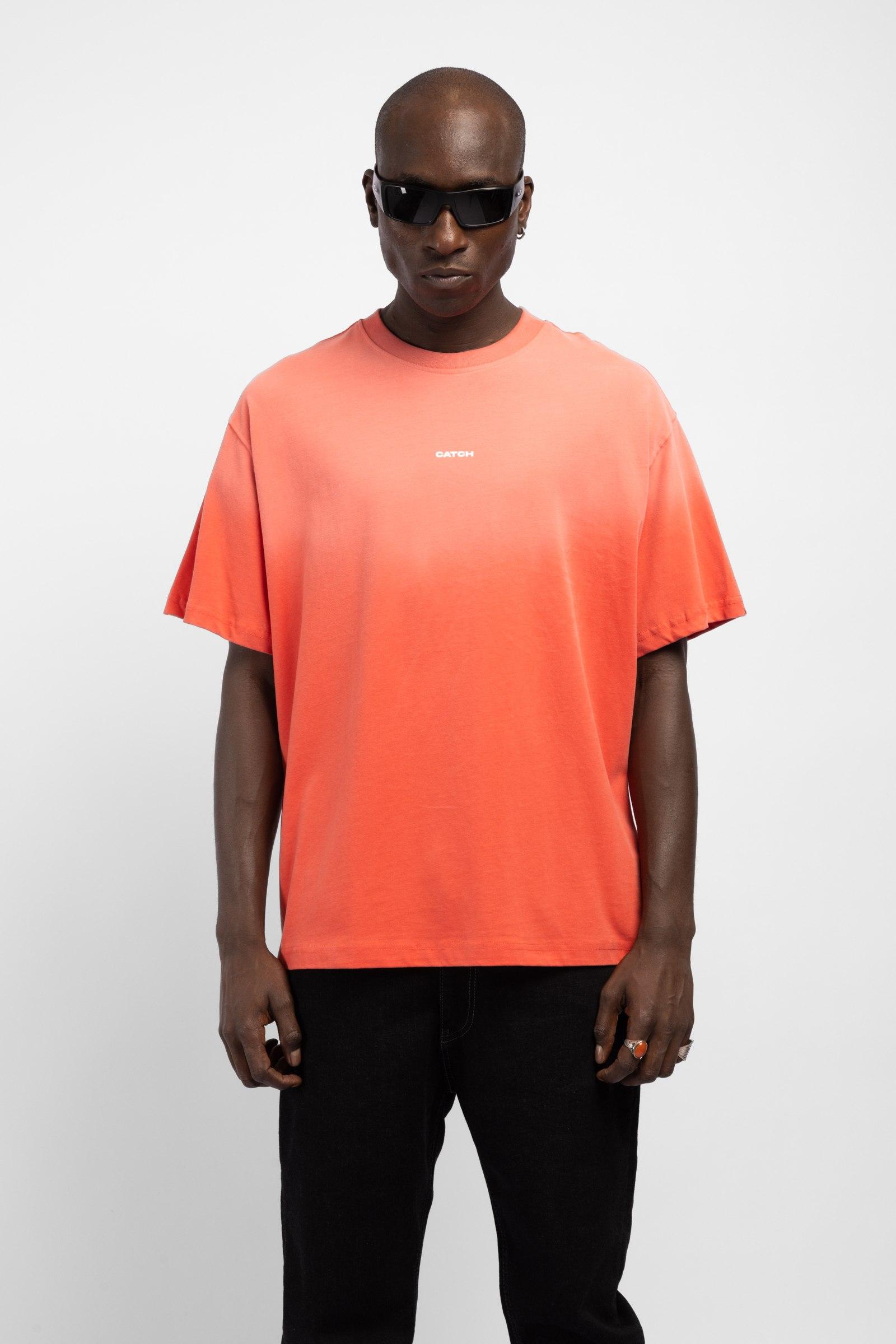 Oversize Washed Coral T-Shirt – Cotton Loose Fit