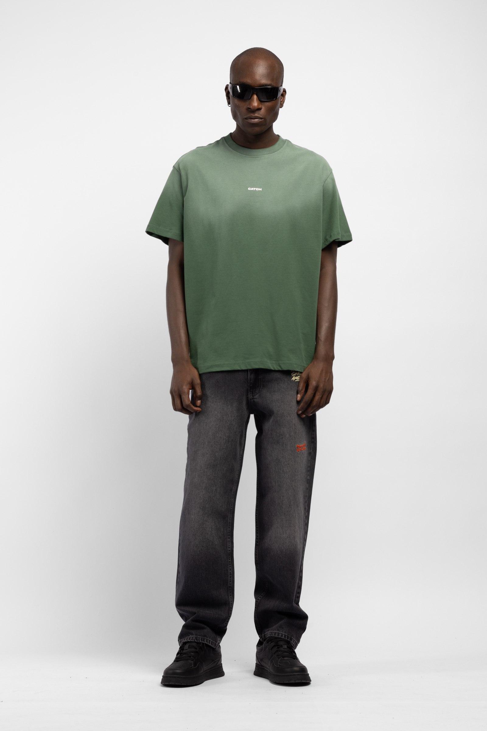 Logo Printed Oversize Khaki T-Shirt Product Description