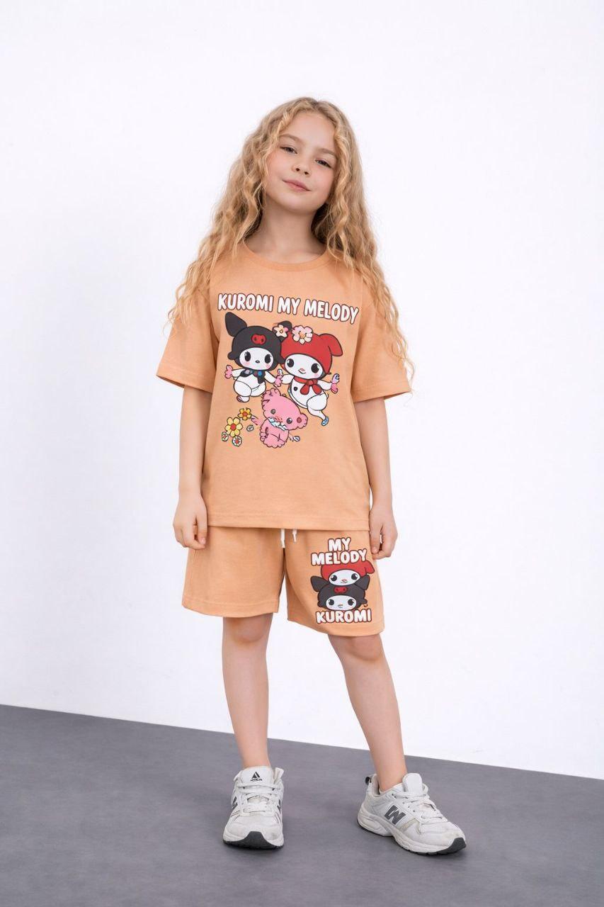 Kuromi and My Melody Themed Girls' Shorts Set