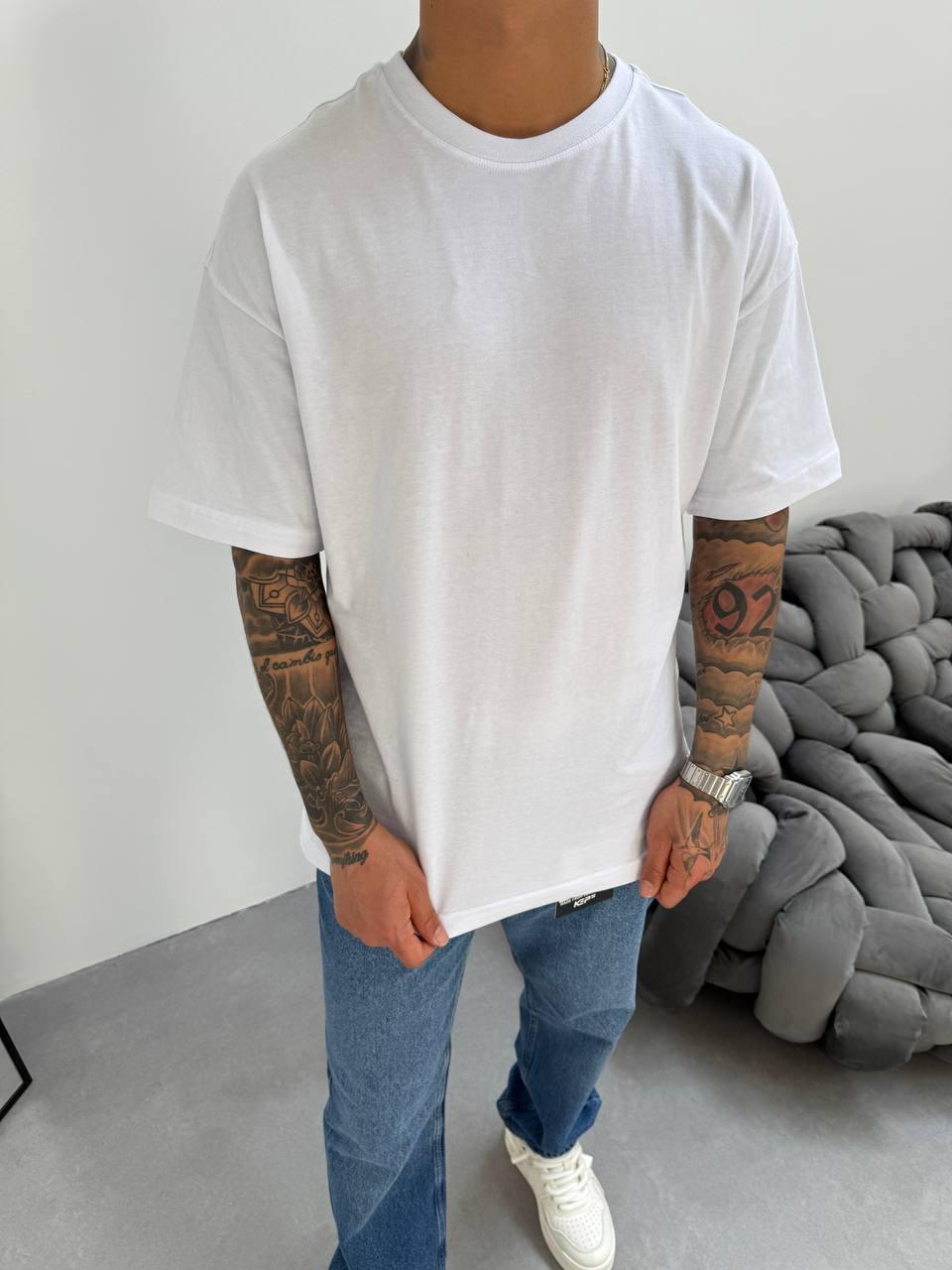 Men's White Oversize Basic T-Shirt
