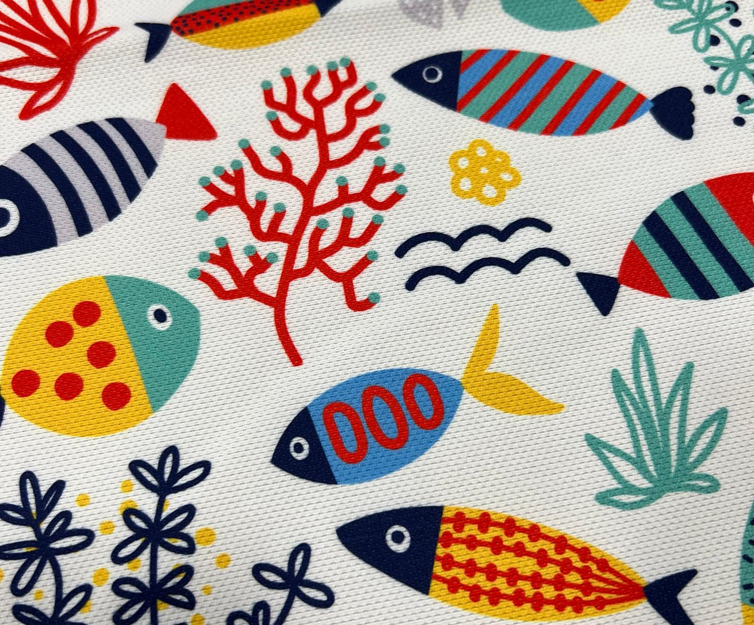 SWEET FISHES DIGITAL PRINT FABRIC - BLUE